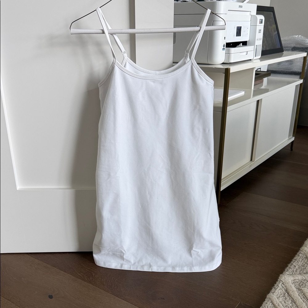 Beyond Yoga White Scoop Neck Tank Dress